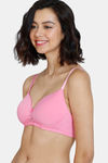 Zivame Beautiful Basics Padded Non Wired 3/4Th Coverage T-Shirt Bra - Pink Cosmos — thumbnail 3